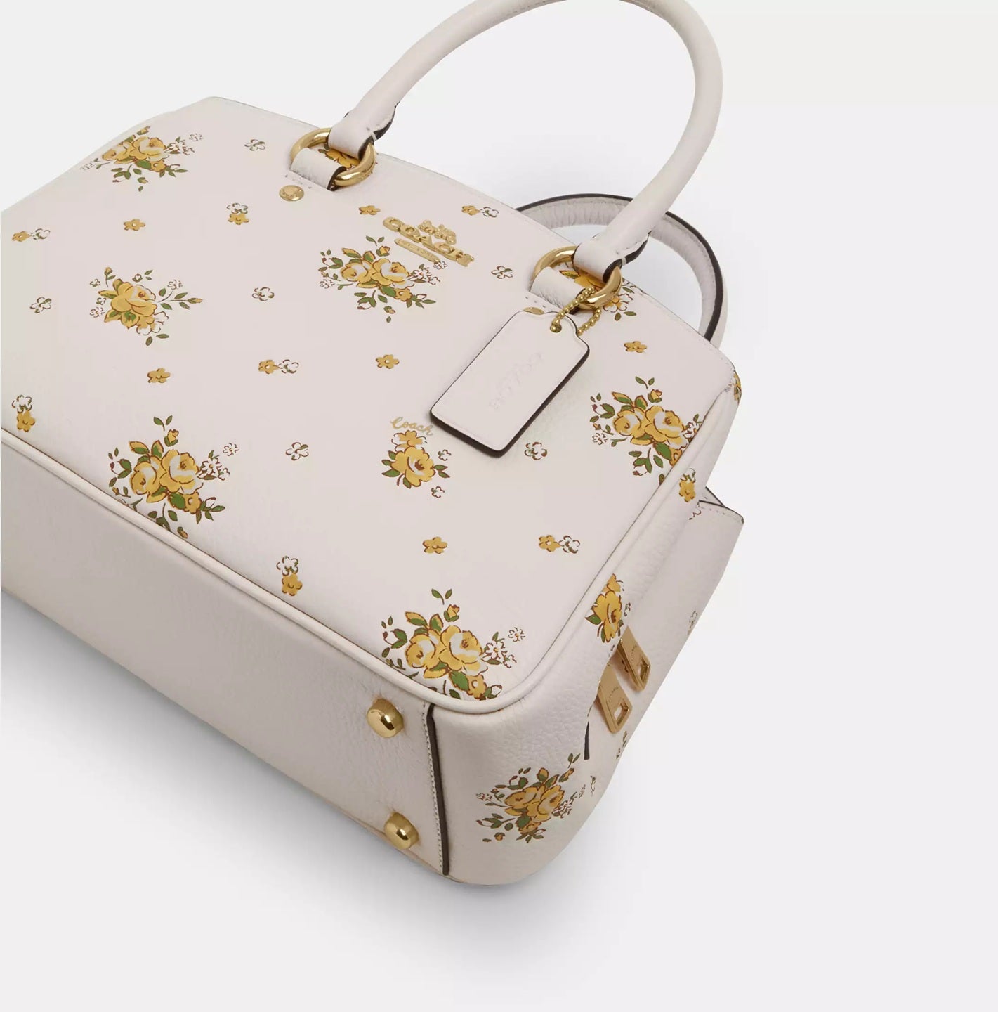 Savannah Small Carryall Bag With Floral Print Chalk Multi Coach