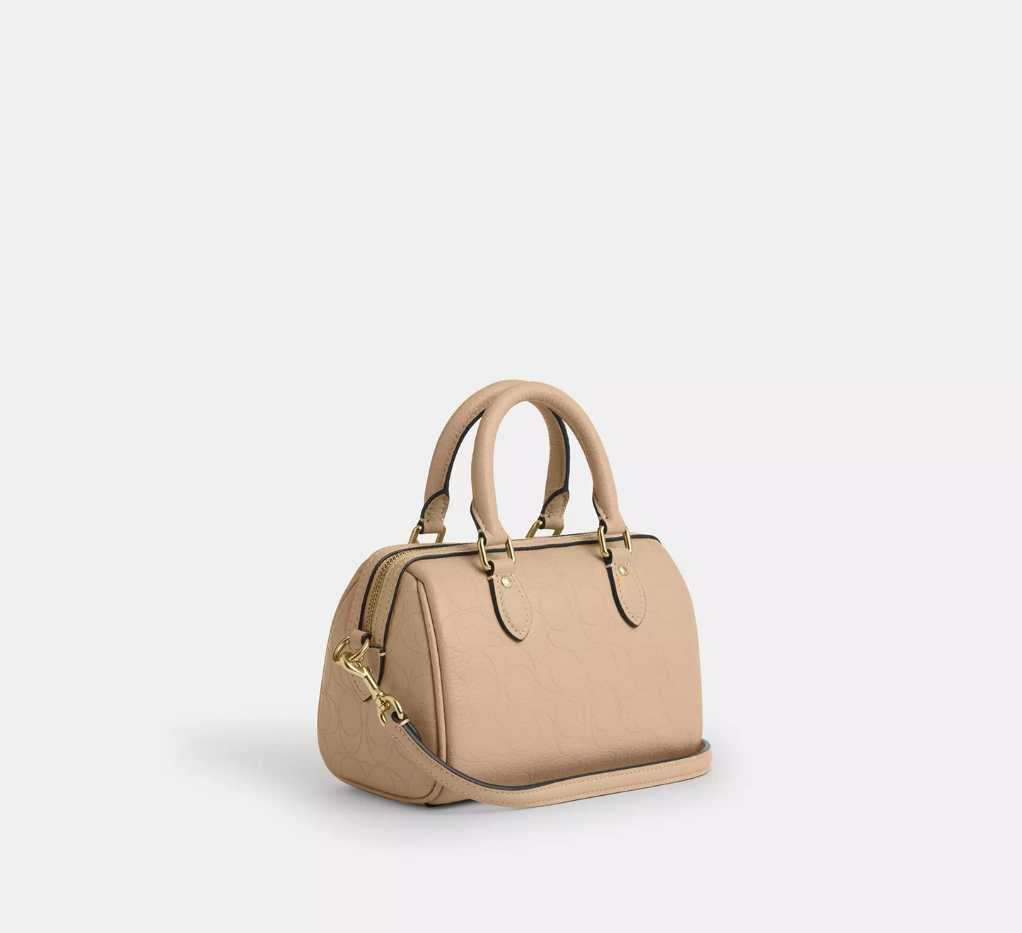 Mini Rowan Crossbody Bag In Signature Leather Oat Coach