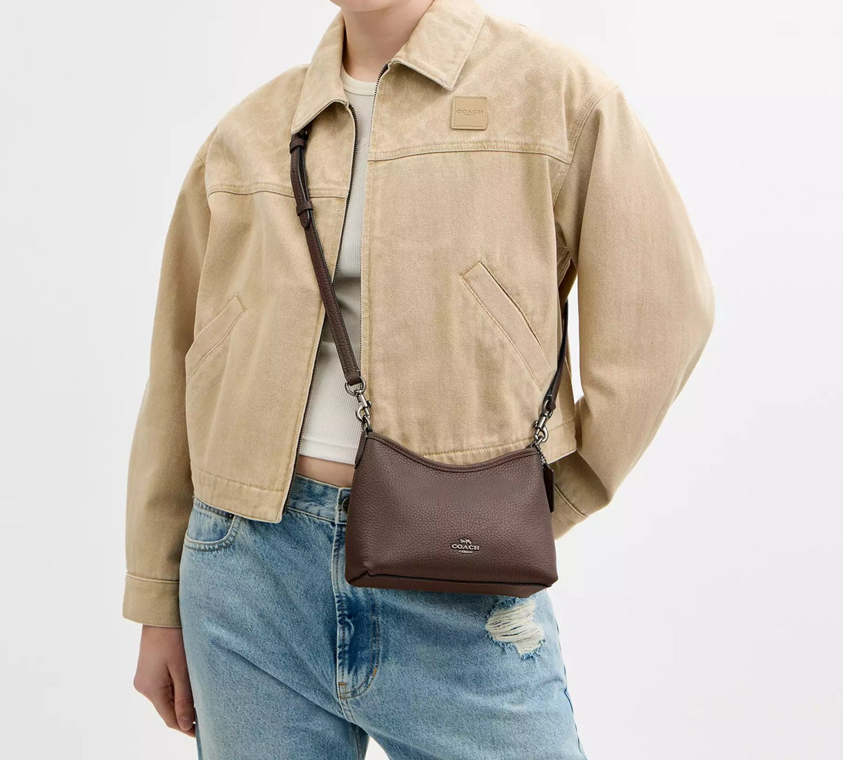 Laurel Small Shoulder Bag Dark Stone Coach