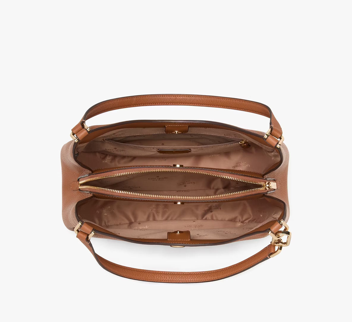 Kayla Large Triple Compartment Shoulder Bag Warm Gingerbread Kate Spade