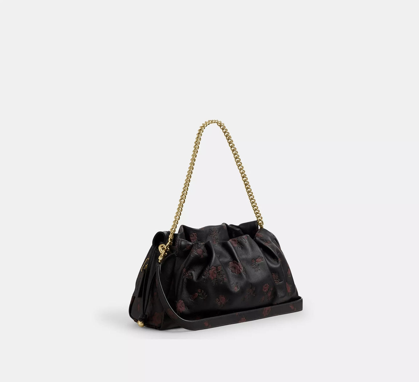 Faye Large Shoulder Bag With Floral Print Wine Multi Coach