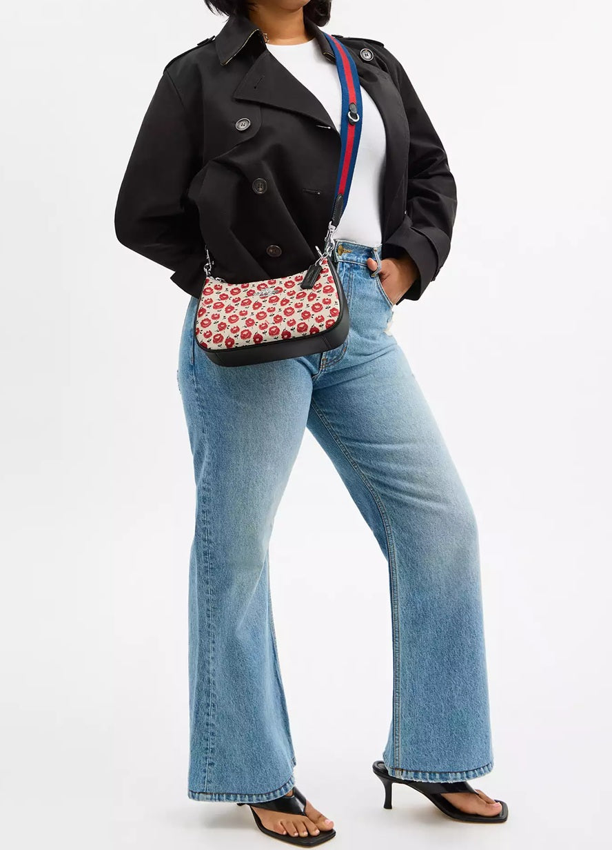 Teri Shoulder Bag With Floral Print Chalk Black Multi Coach