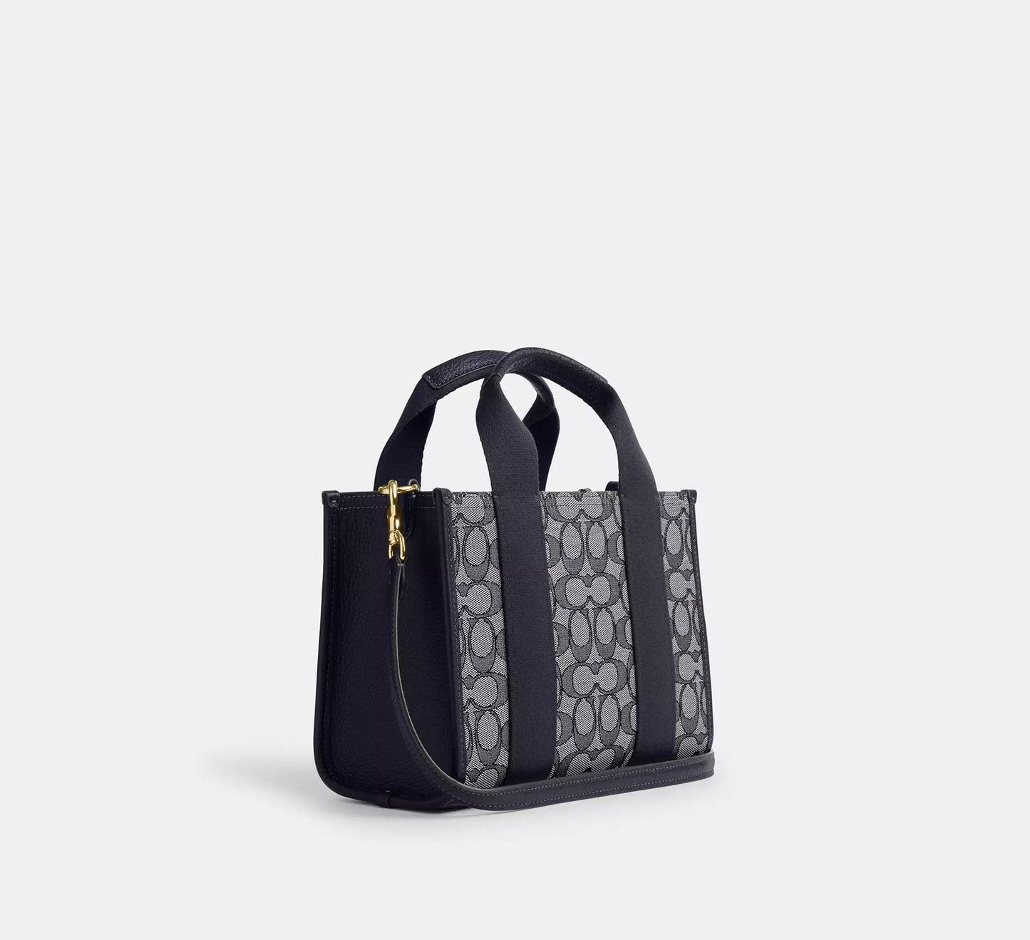 Smith Tote Bag 24 In Signature Jacquard Midnight Navy Coach
