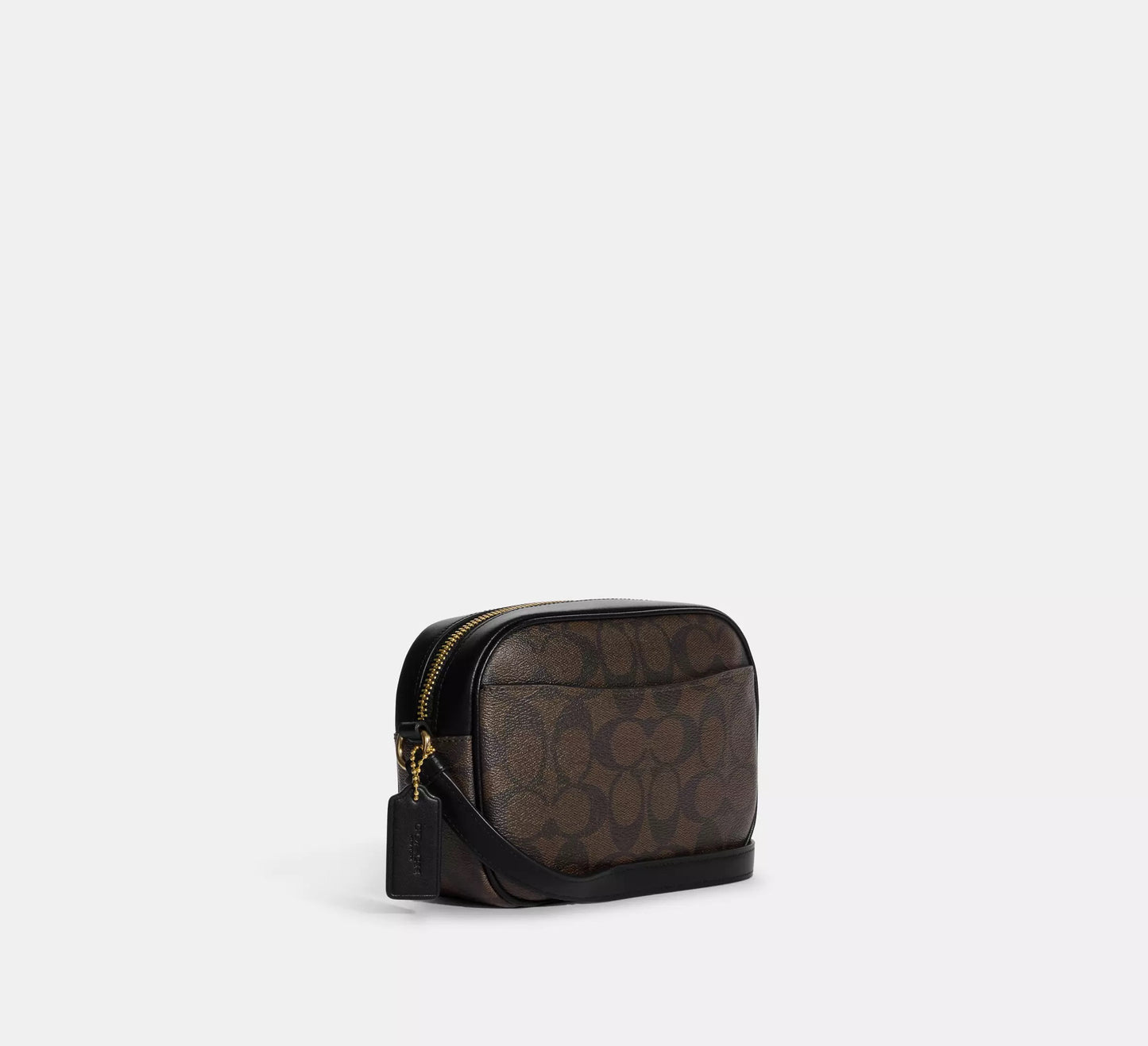 Mini Jamie Camera Bag In Signature Canvas Brown Black Coach