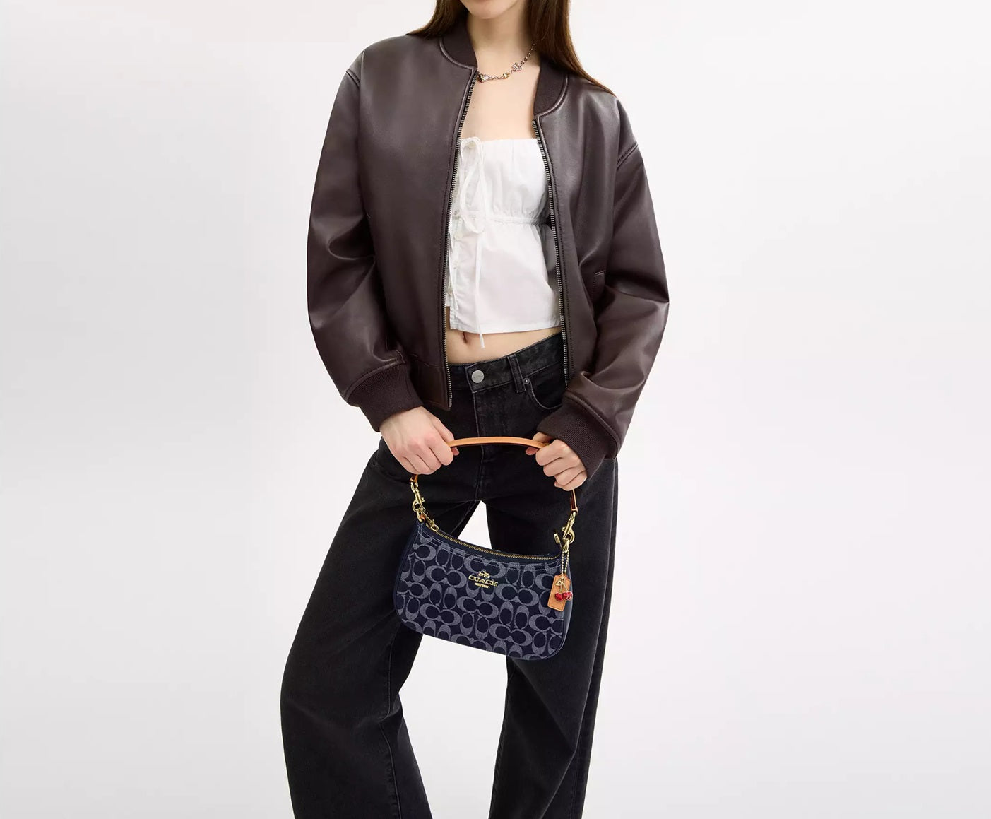 Teri Shoulder Bag In Signature Denim Natural Coach