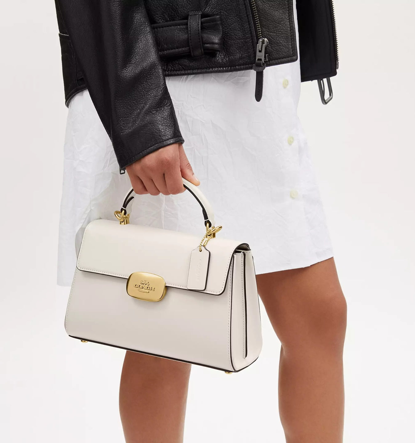 Eliza Top Handle Bag Chalk Coach