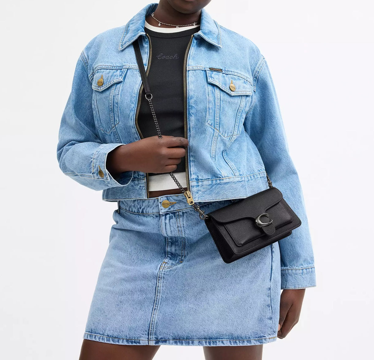 Tabby Chain Clutch Black Coach