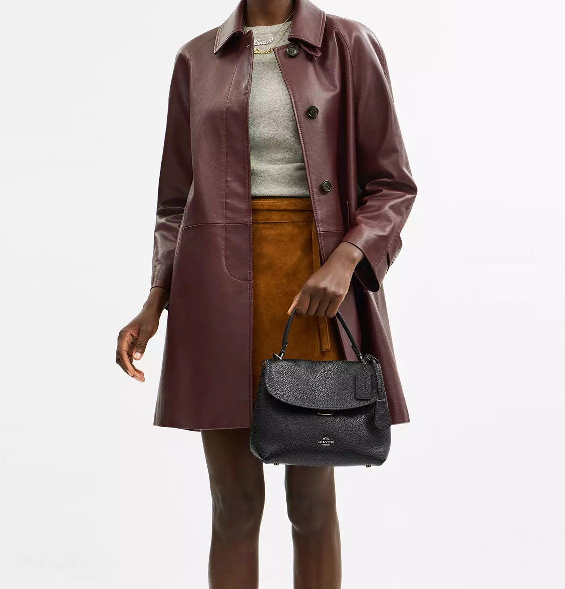 Emory Top Handle Bag Gunmetal Black Coach