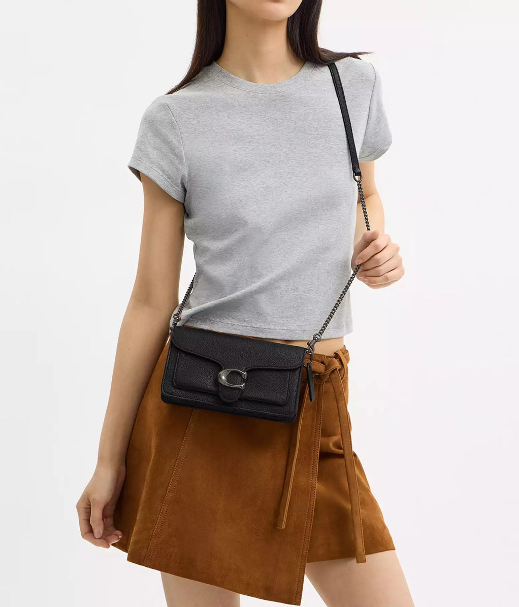 Tabby Chain Clutch Black Coach
