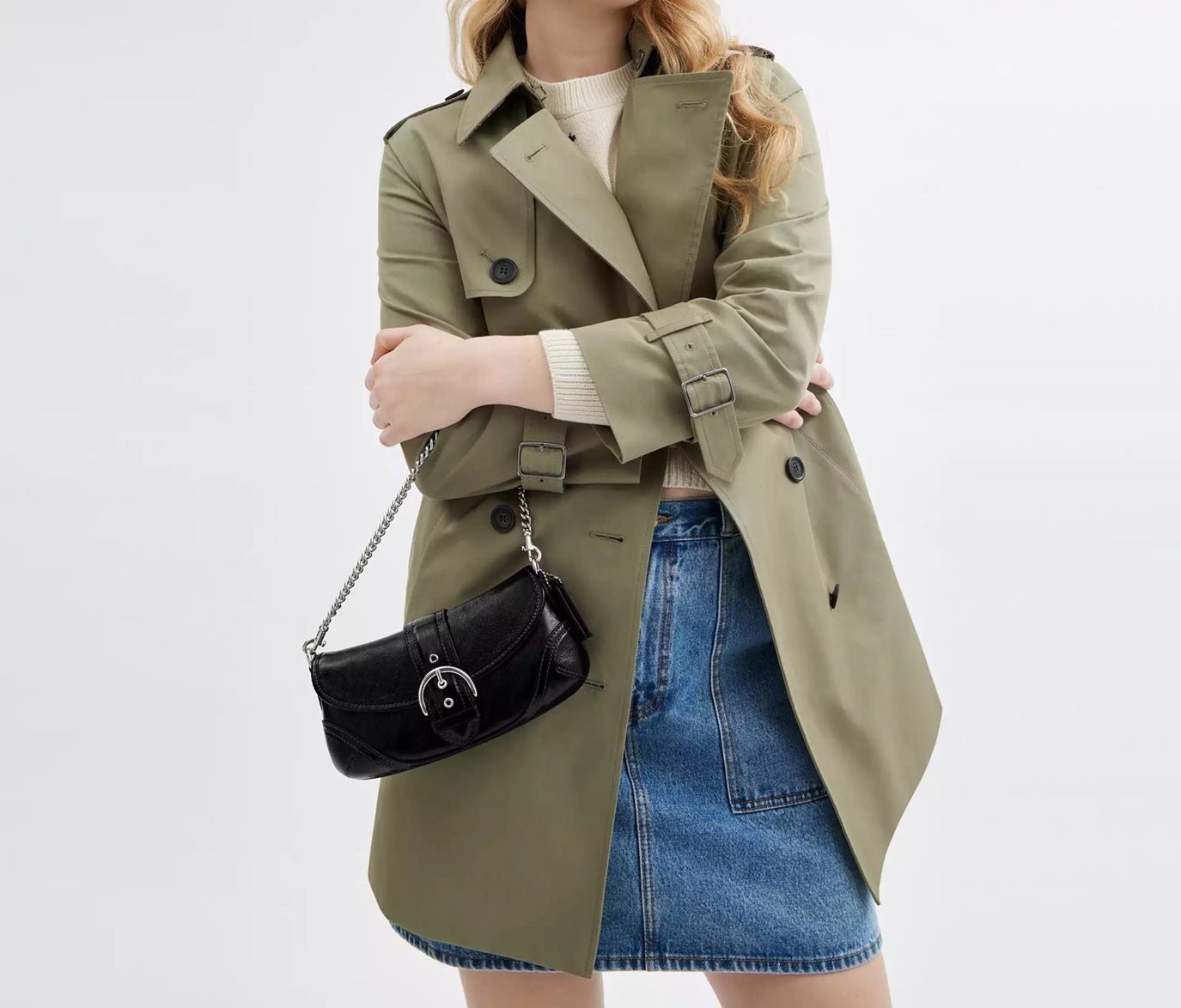 Soho Bag 25 Silver Black Coach