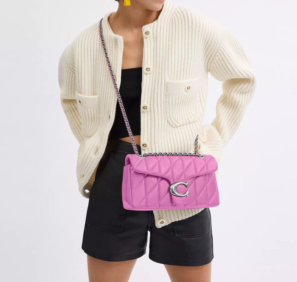 Tabby Shoulder Bag 26 With Pillow Quilting Fuschia Coach