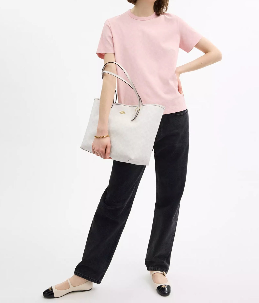 City Tote Bag In Signature Canvas Chalk Coach