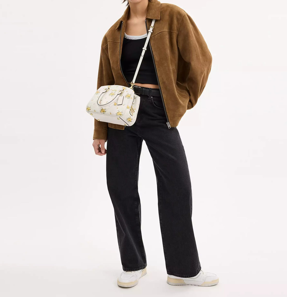 Savannah Small Carryall Bag With Floral Print Chalk Multi Coach