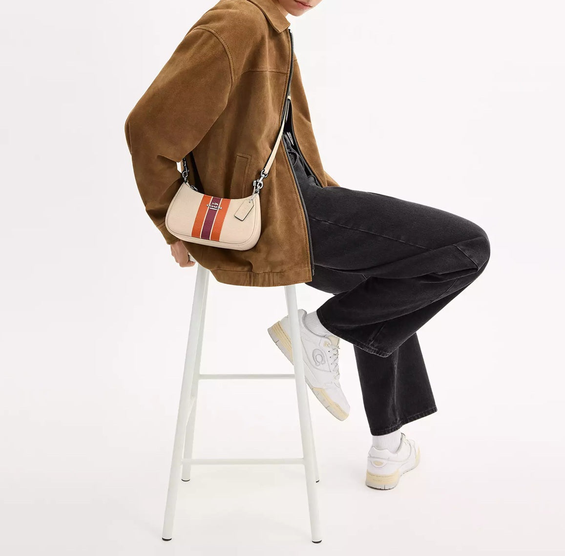 Teri Mini Crossbody Bag With Stripe Ivory Multi Coach