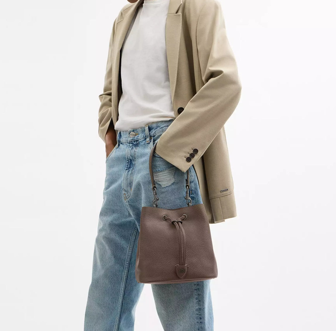 Rowan Bucket Bag Dark Stone Coach