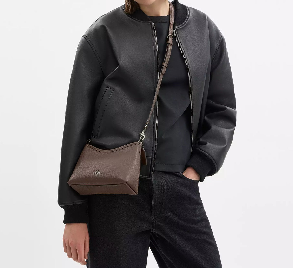 Laurel Small Shoulder Bag Dark Stone Coach