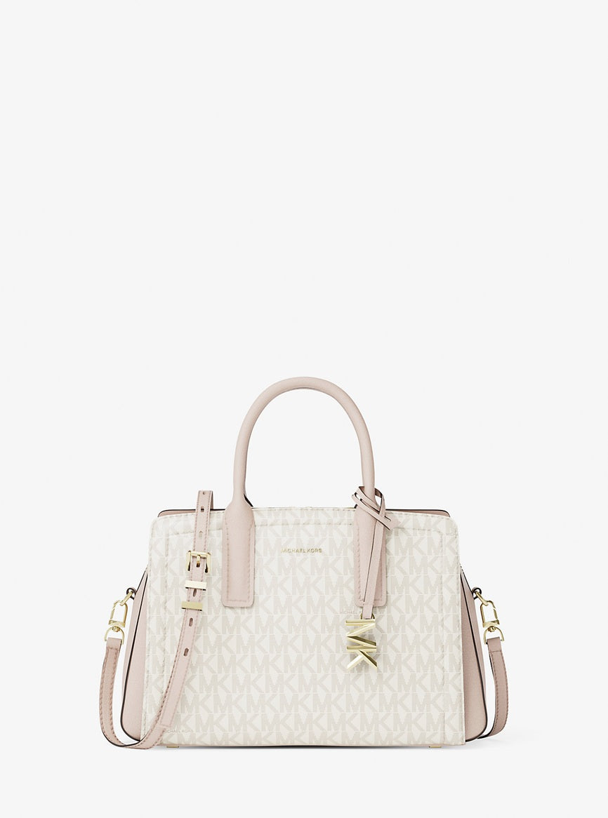 Laila Small Signature Logo Satchel Soft Pink Michael Kors