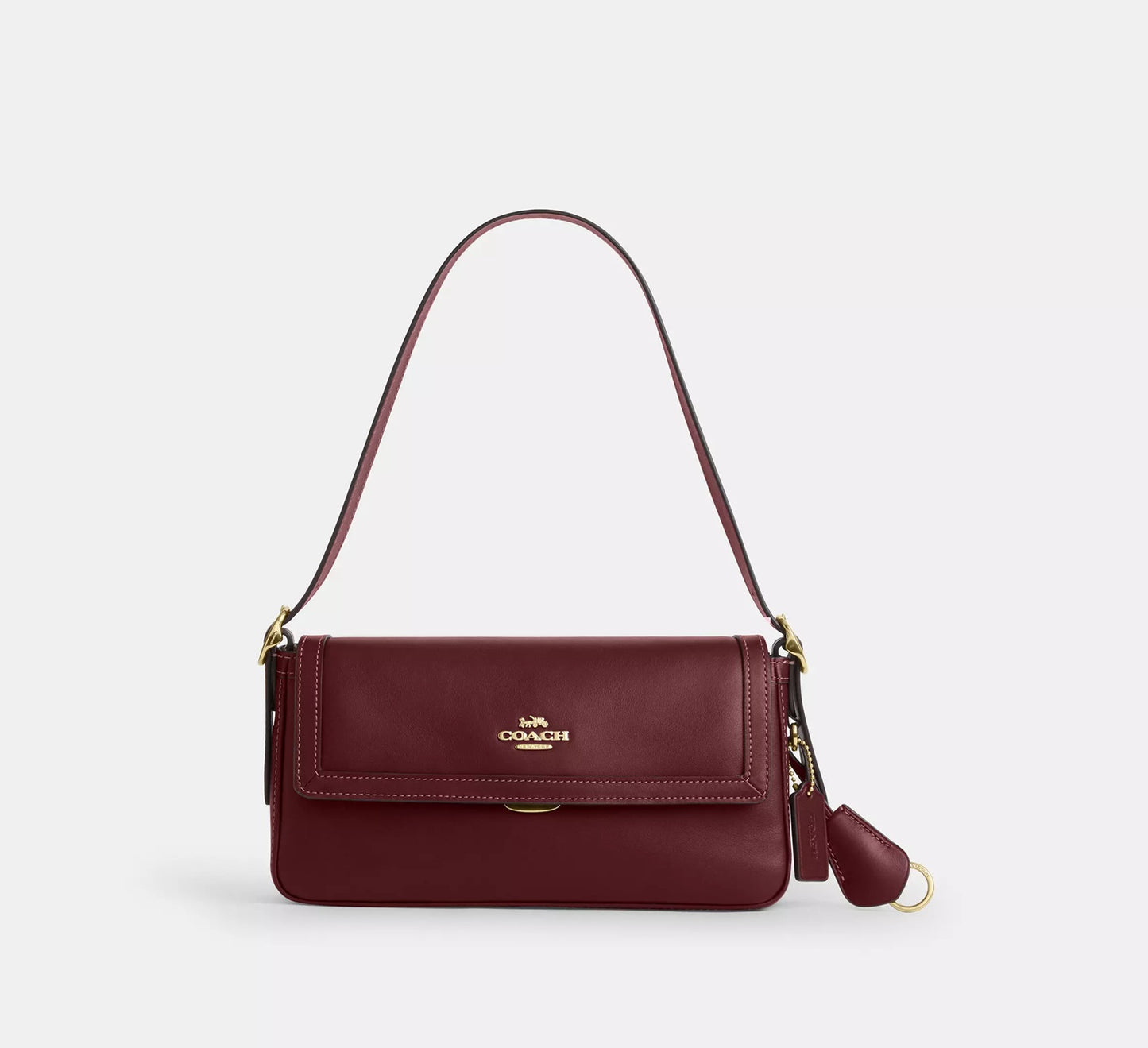 Etta Small Flap Shoulder Bag Maroon Coach