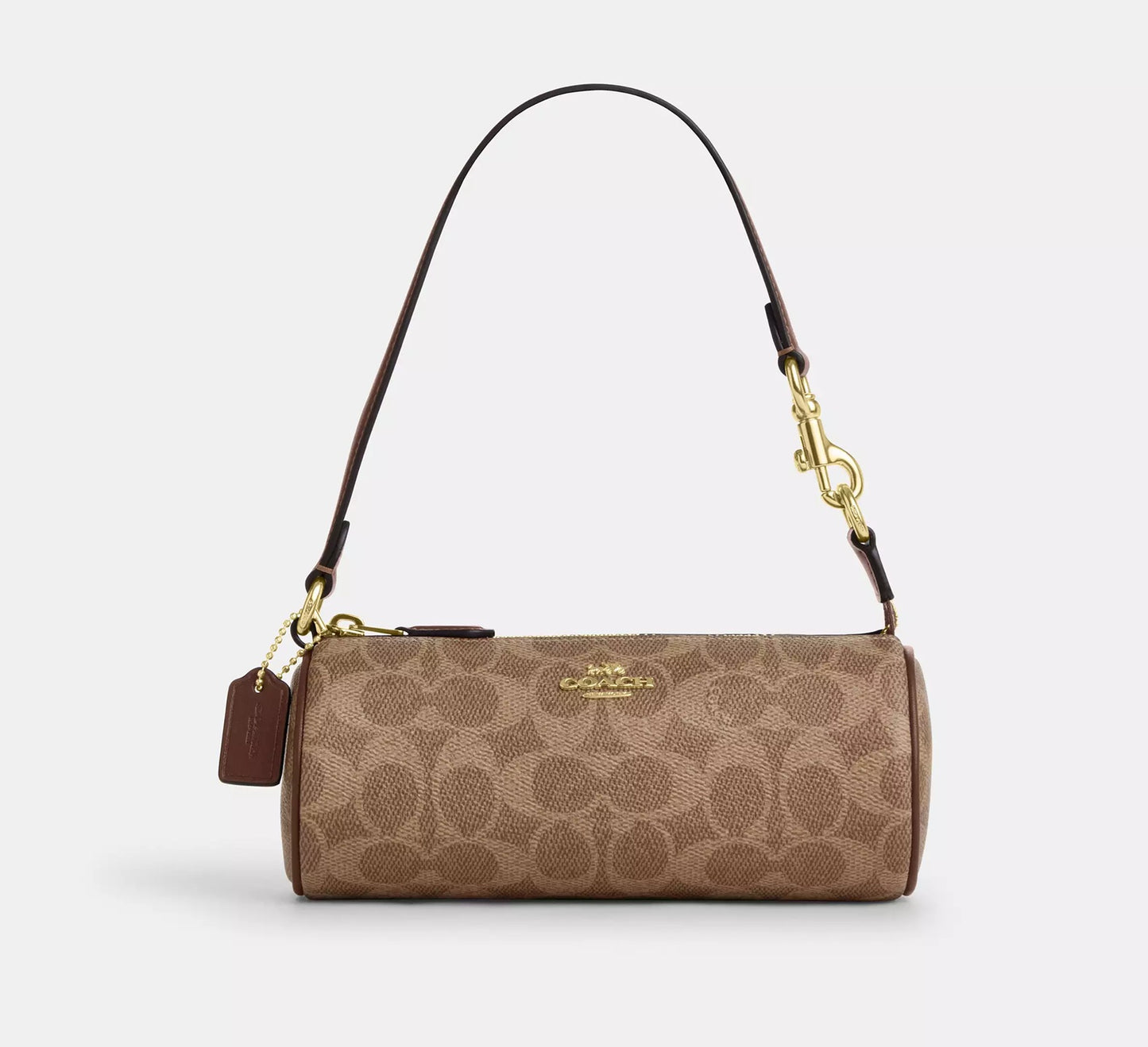 Nolita Barrel Bag In Signature Canvas Tan Brown Coach