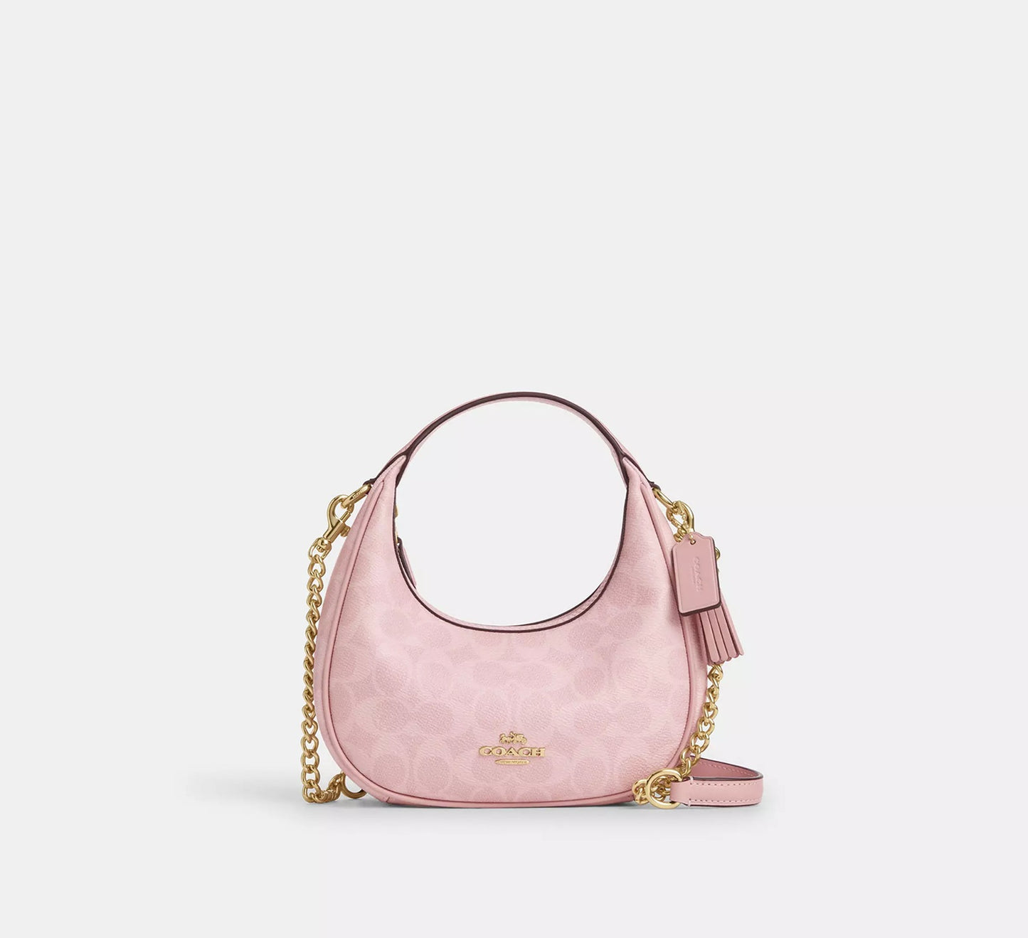 Carmen Mini Crossbody Bag In Signature Canvas Powder Pink Coach