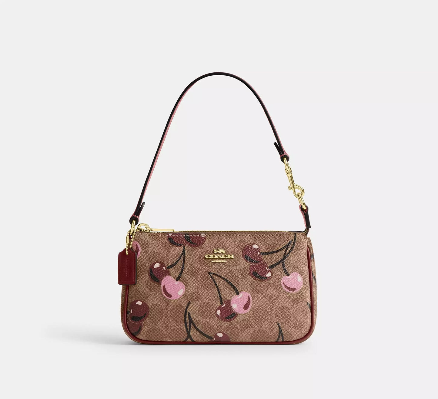Nolita 19 In Signature Canvas With Cherry Print Bag Tan Multi Coach