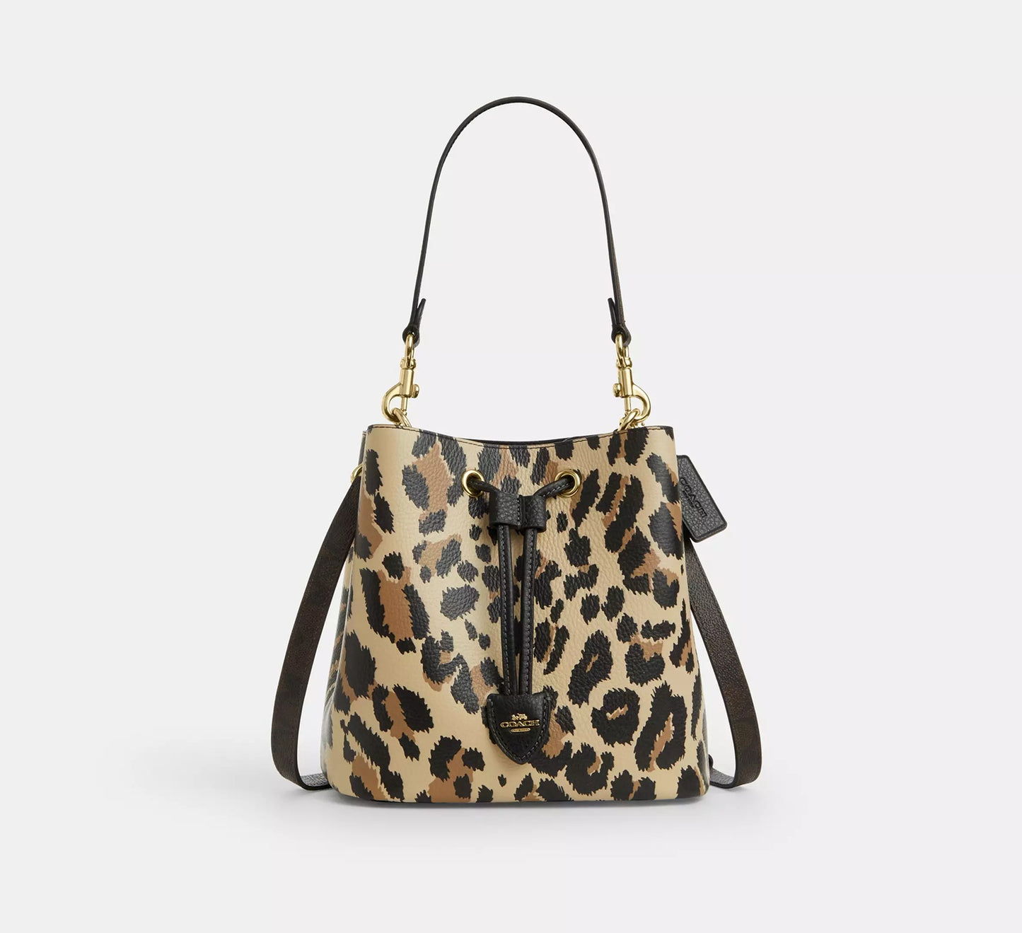 Rowan Bucket Bag With Leopard Print Multi Coach