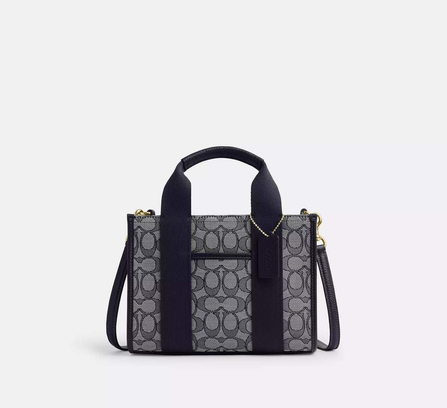Smith Tote Bag 24 In Signature Jacquard Midnight Navy Coach