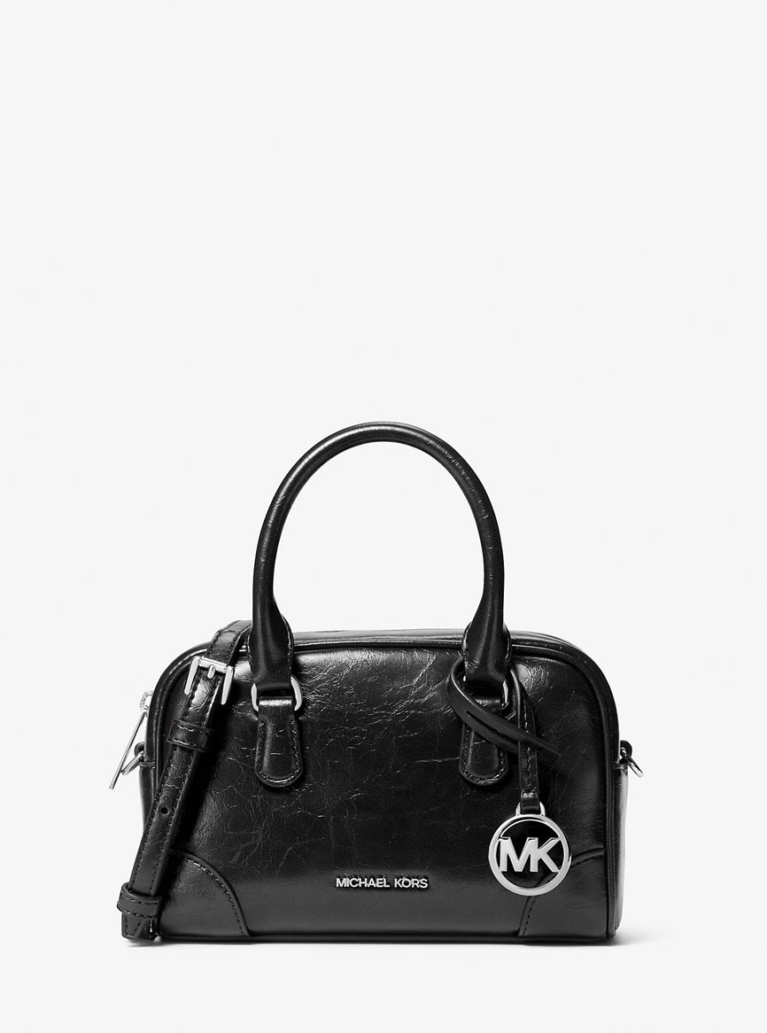 Thompson Extra-Small Distressed Convertible Satchel Black Michael Kors