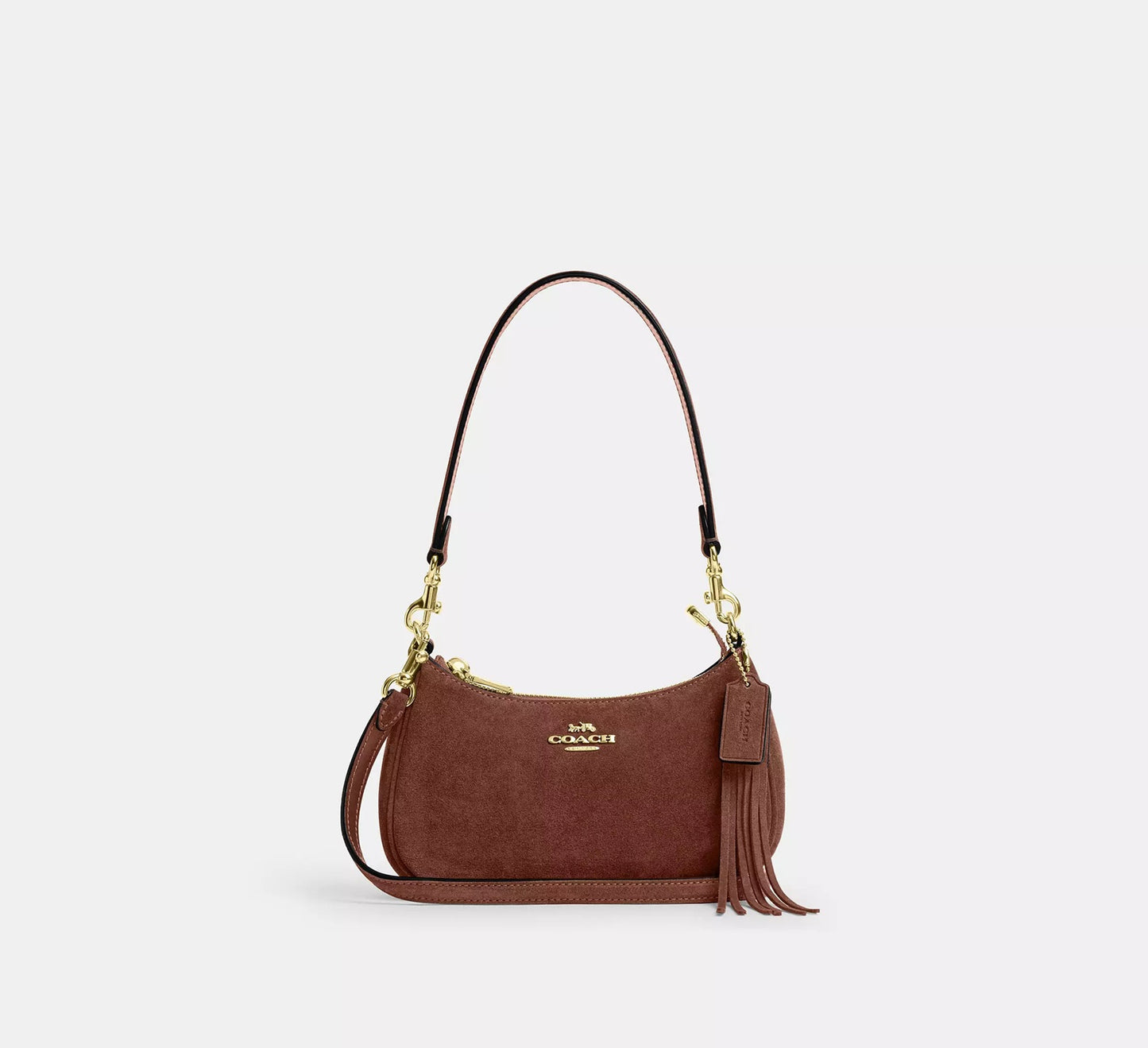 Teri Mini Crossbody Bag Suede Vintage Brown Coach