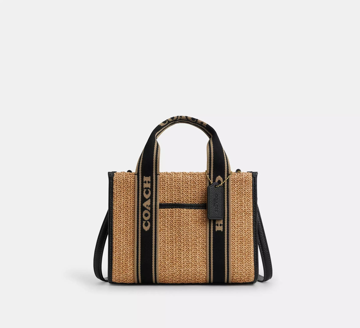 Smith Tote Bag 24 Straw Toast Black Coach