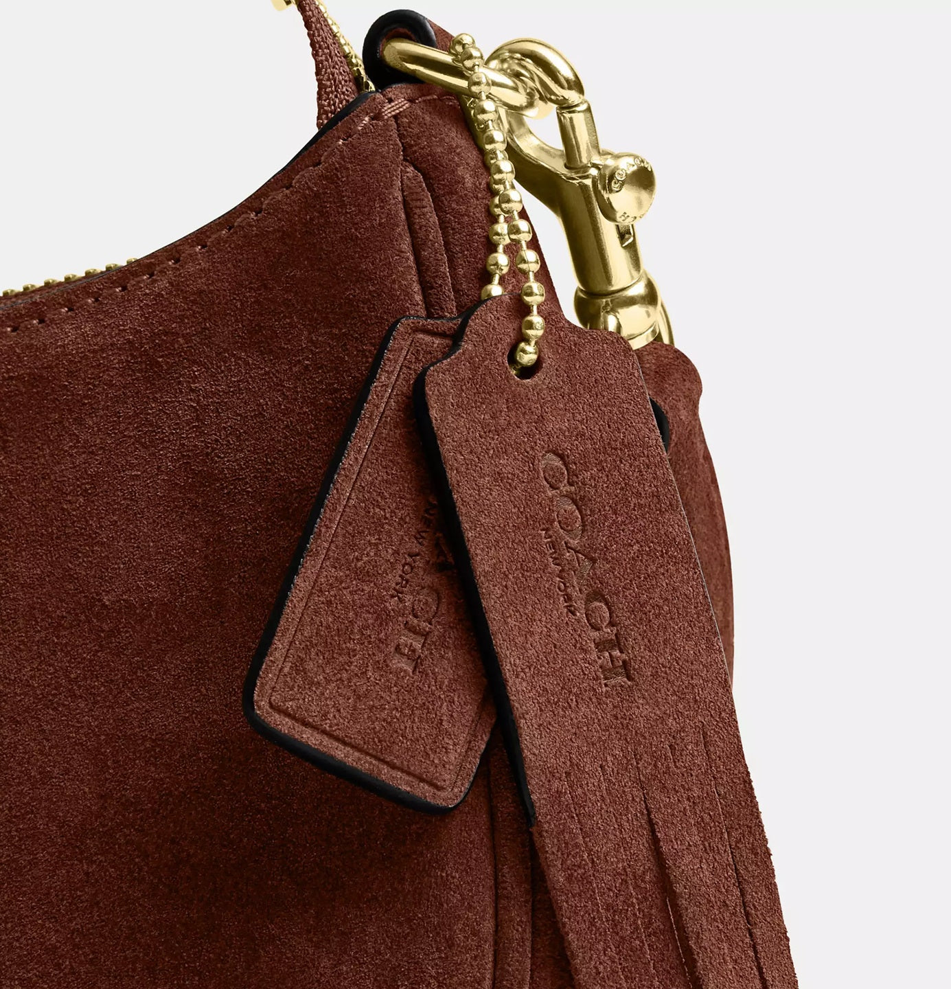 Teri Mini Crossbody Bag Suede Vintage Brown Coach