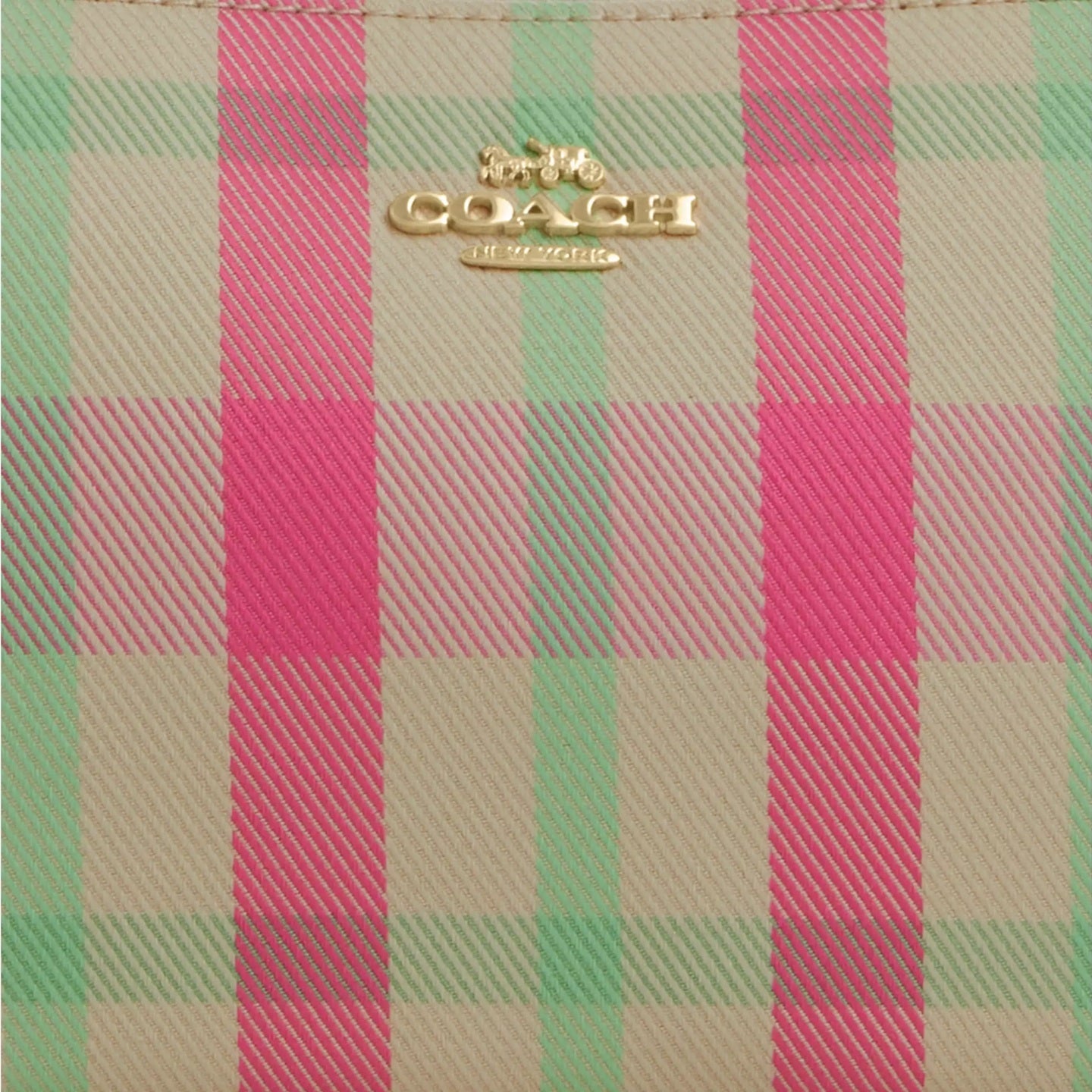 Nolita 19 With Plaid Print Pink Multi Bag Coach