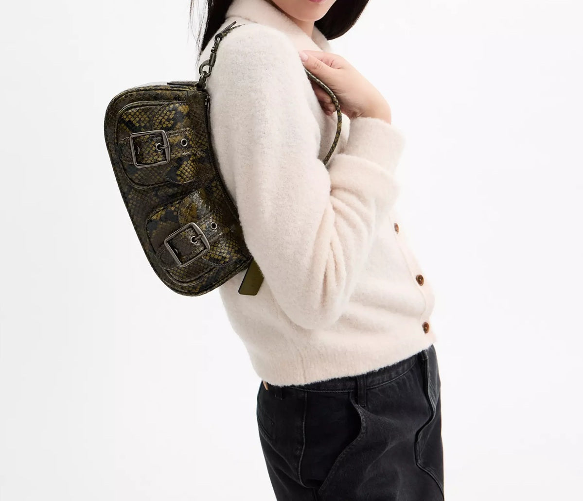 Ashton Bag With Snake Print Olive Multi Coach