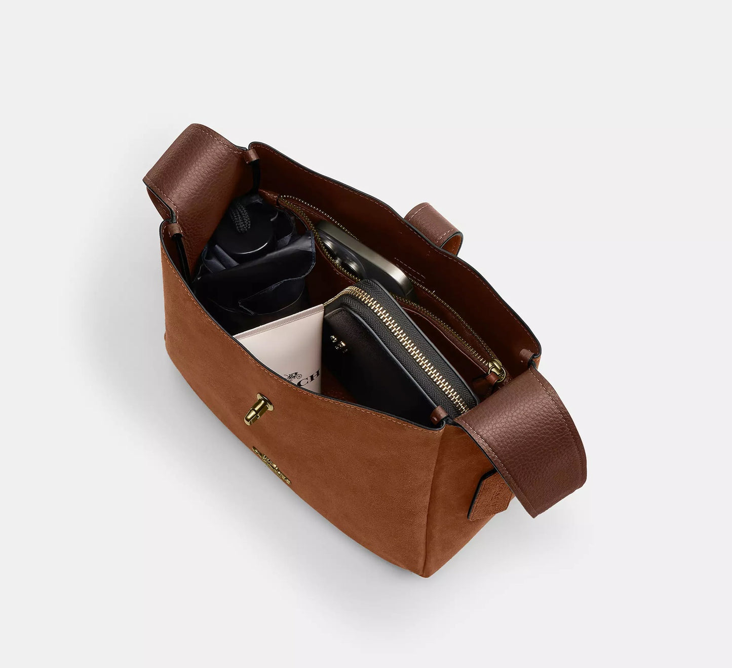 Hadley Convertible Crossbody Bag Suede Sienna Coach