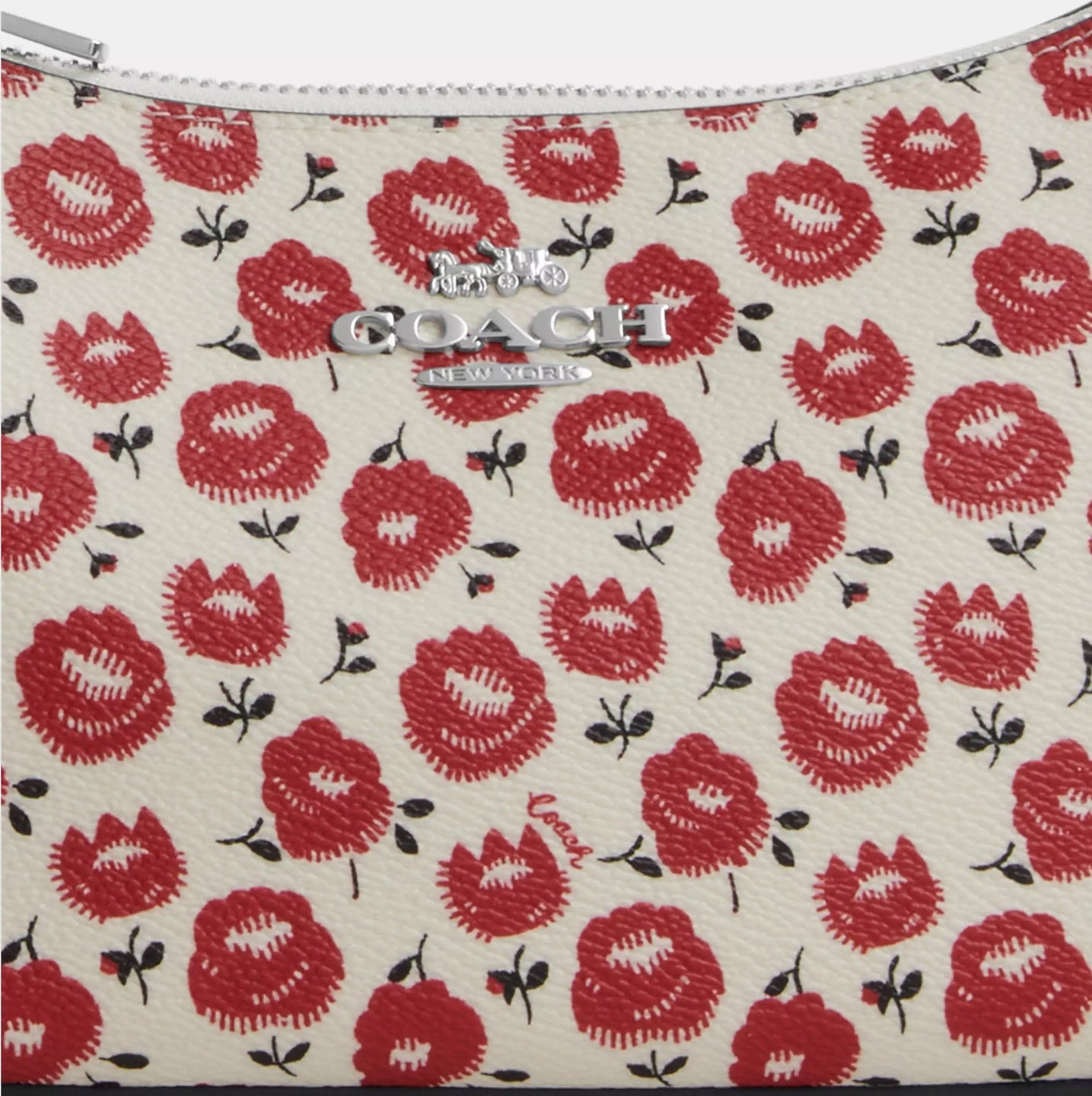 Teri Shoulder Bag With Floral Print Chalk Black Multi Coach