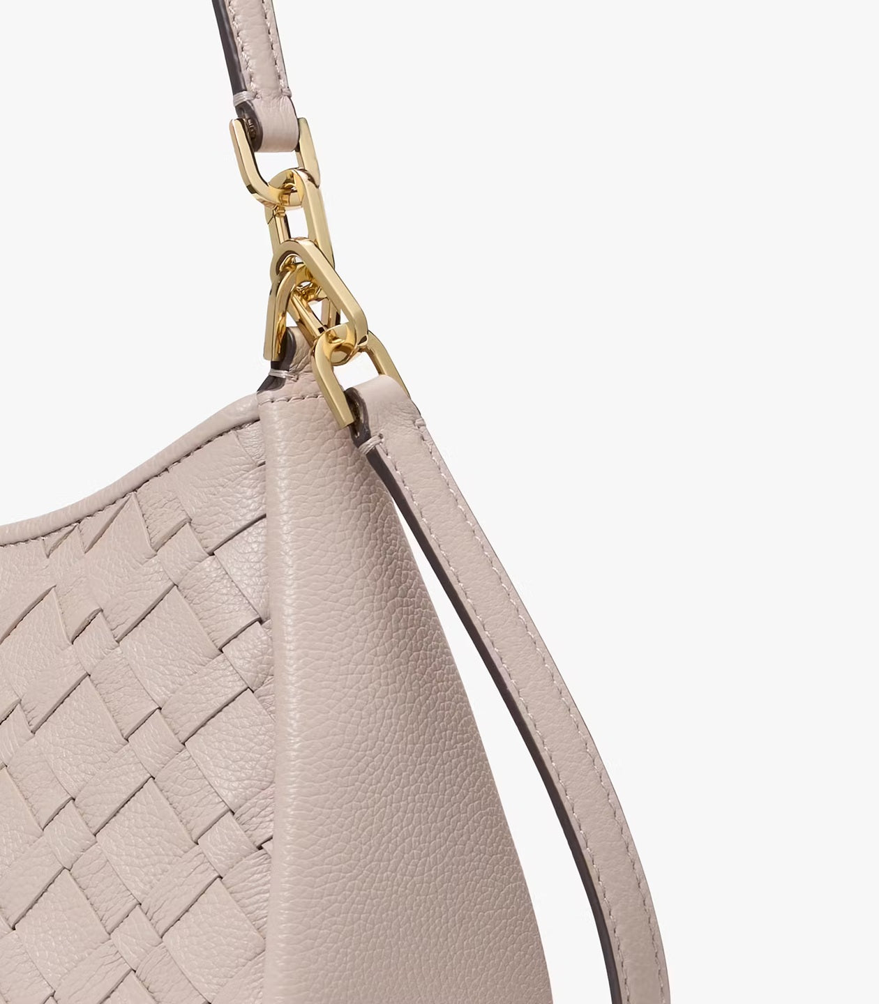 Kayla Woven Leather Small Convertible Shoulder Bag Cozy Grey Kate Spade