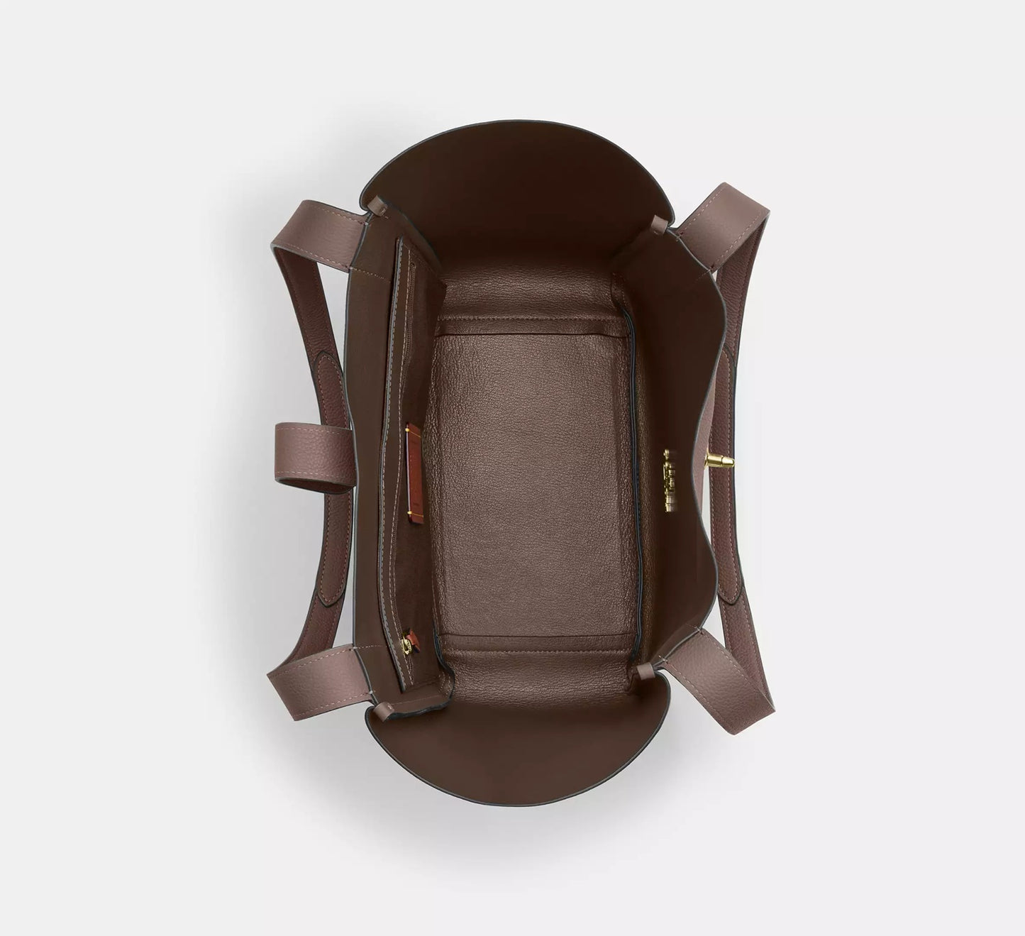 Hadley Turnlock Tote Bag Dark Stone Coach