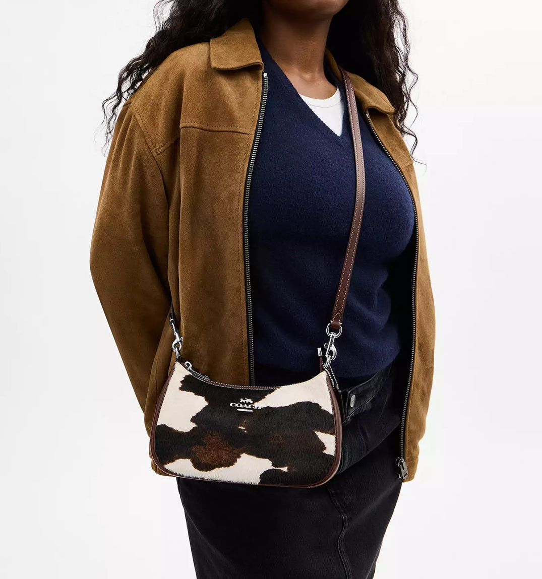 Teri Shoulder Bag With Cow Print Multi Coach