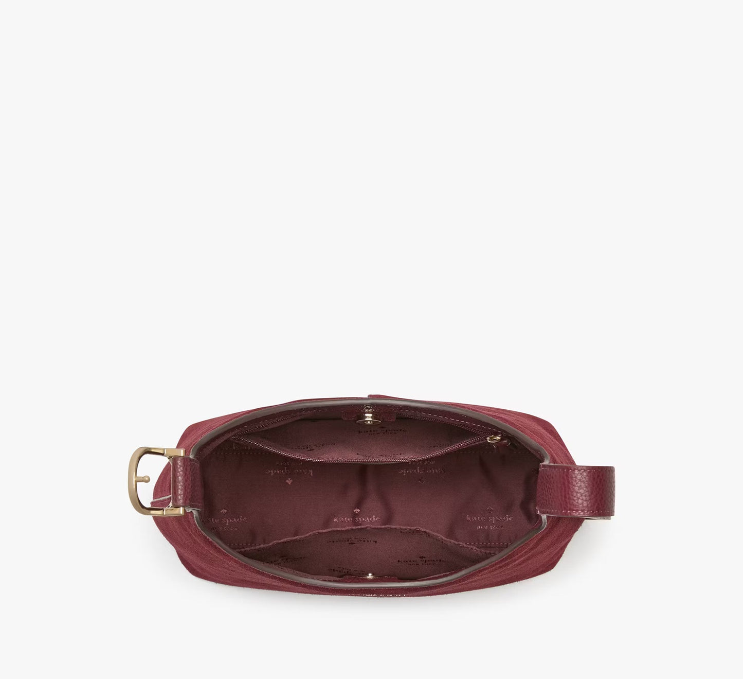 454 Suede Small Shoulder Bag Dark Merlot Kate Spade