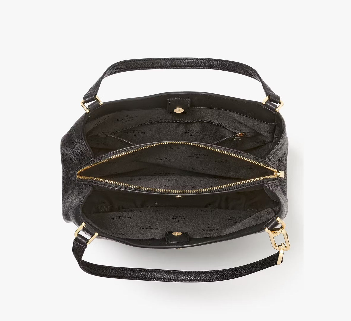 Kayla Large Triple Compartment Shoulder Bag Black Kate Spade