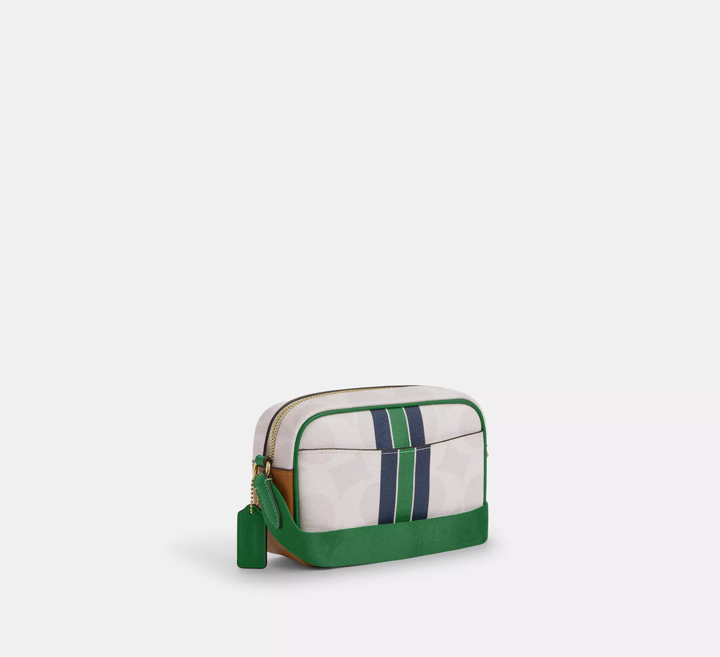 Mini Jamie Camera Bag In Signature Canvas With Varsity Stripe Kelly Multi Coach