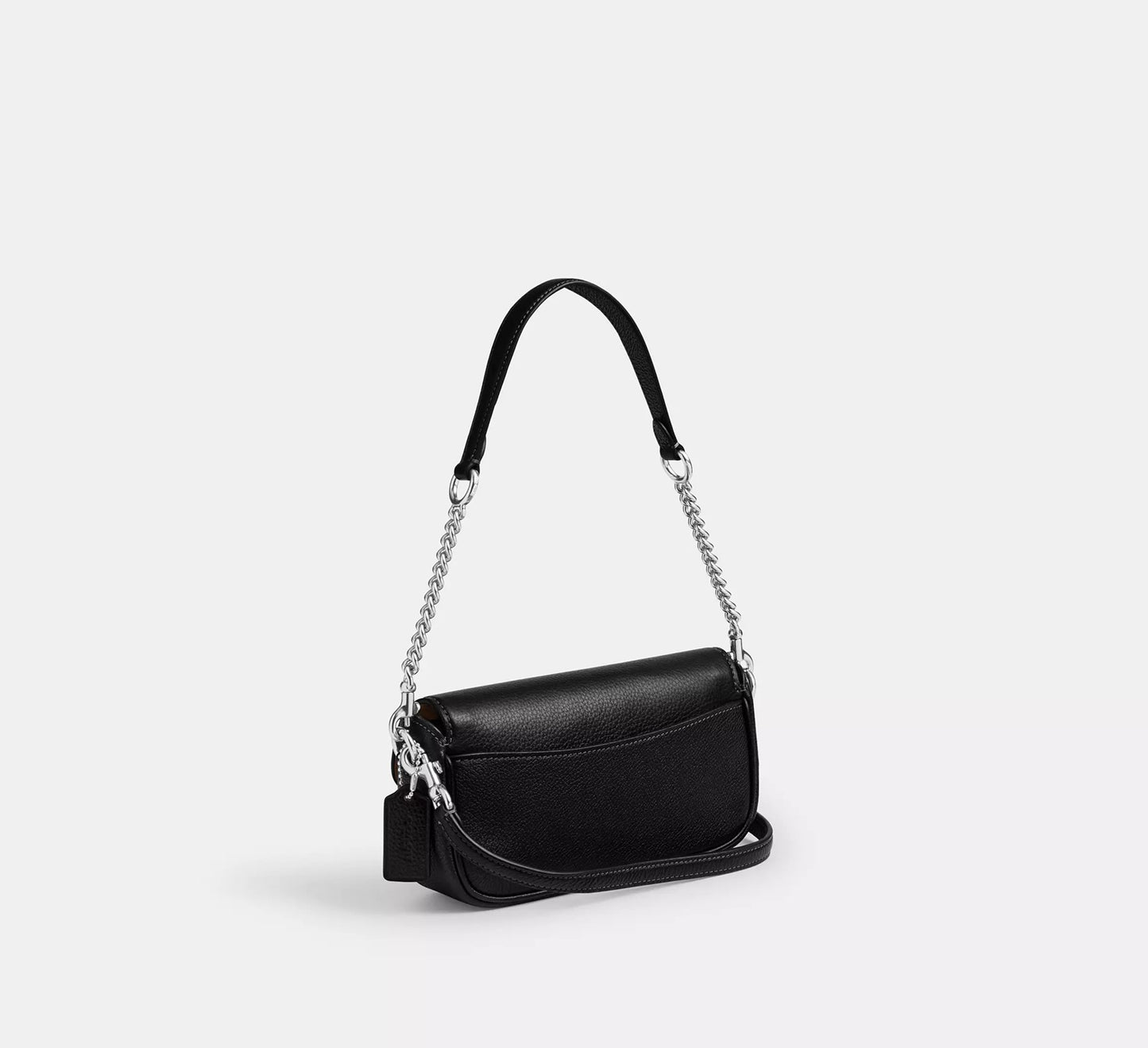 Hailey Flap Bag Silver Black Coach