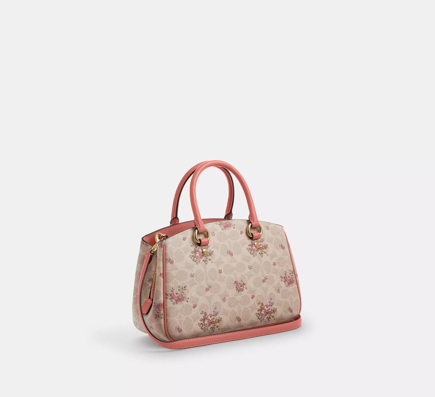 Savannah Small Carryall Bag In Signature Canvas With Floral Print Sand Multi Coach