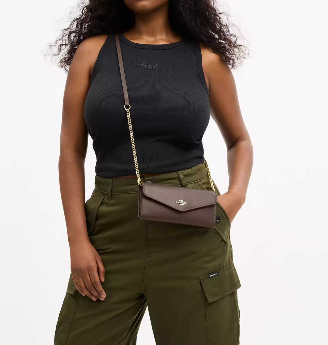 Klare Wallet With Chain Dark Stone Coach