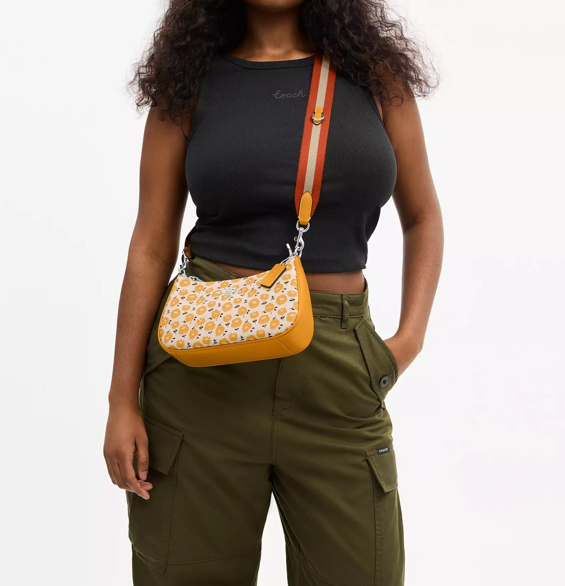Teri Shoulder Bag With Floral Print Buttercup Multi Coach