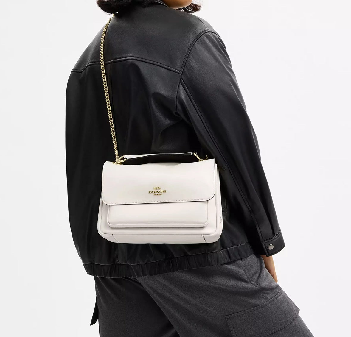 Elodie Crossbody Bag Gold Chalk Coach