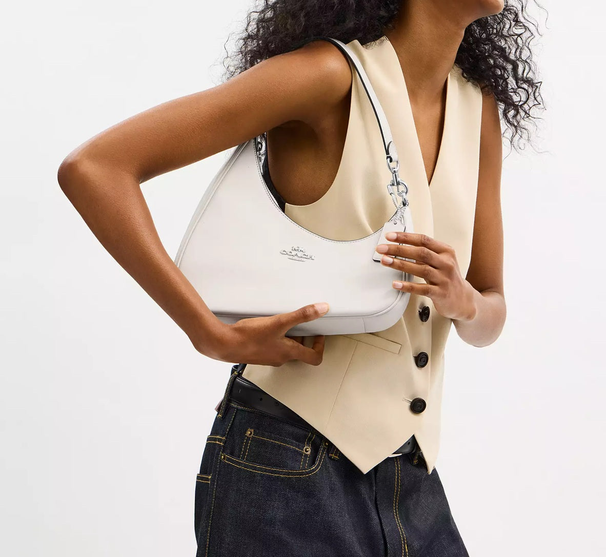 Twisted Teri Shoulder Bag Chalk Coach