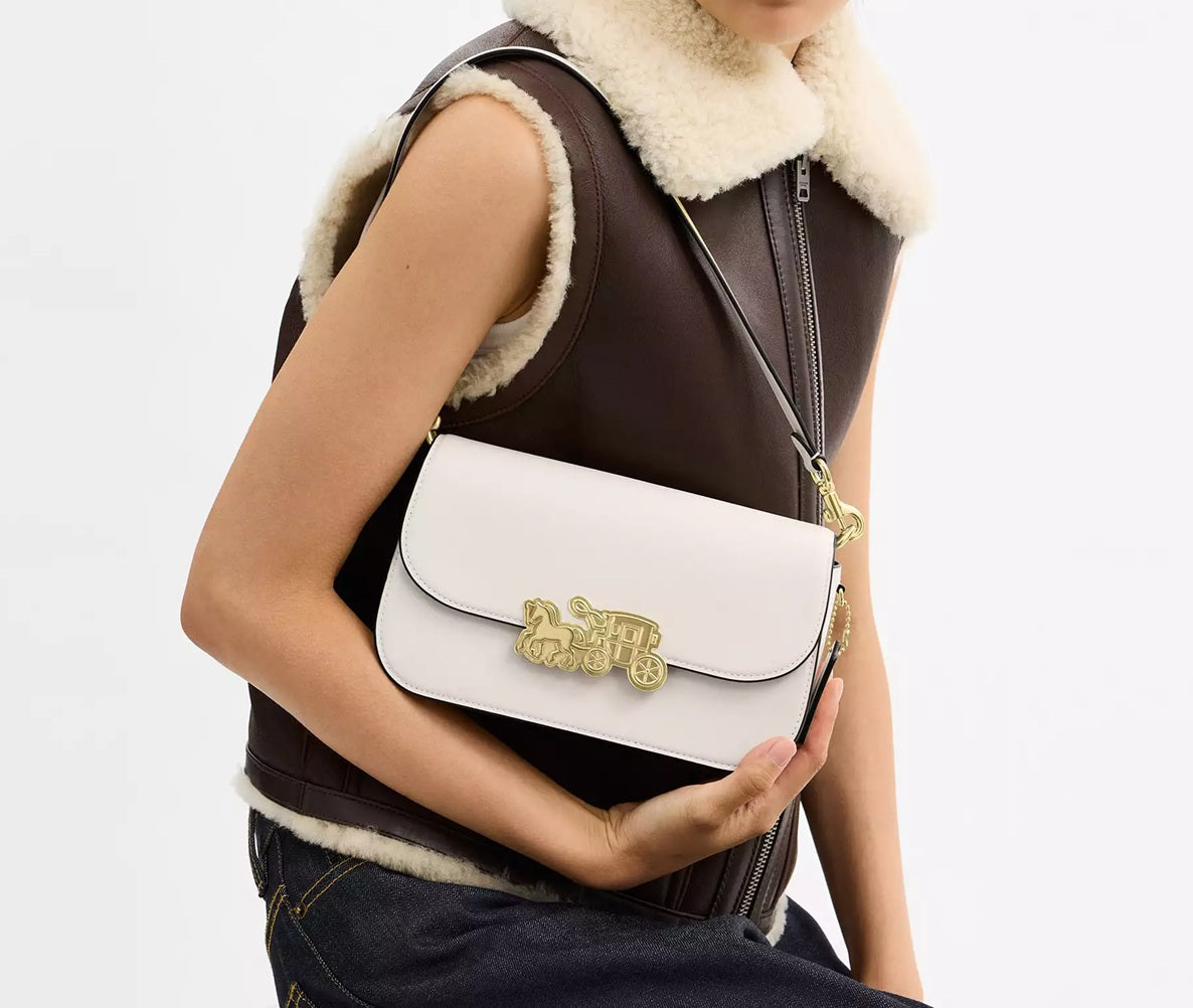 Harper Shoulder Bag Gold Chalk Coach