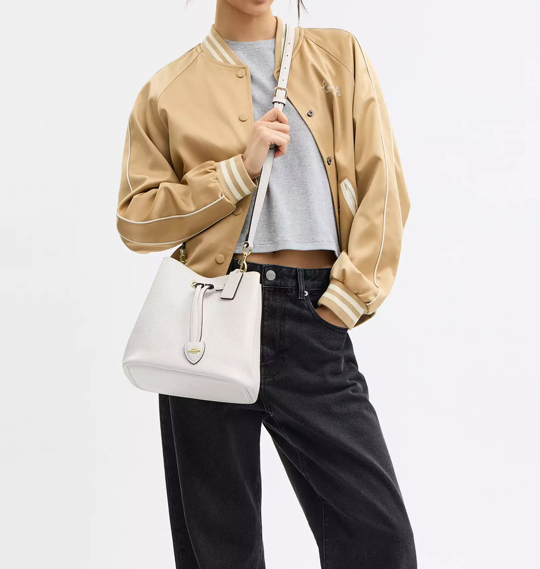 Rowan Bucket Bag Chalk Coach