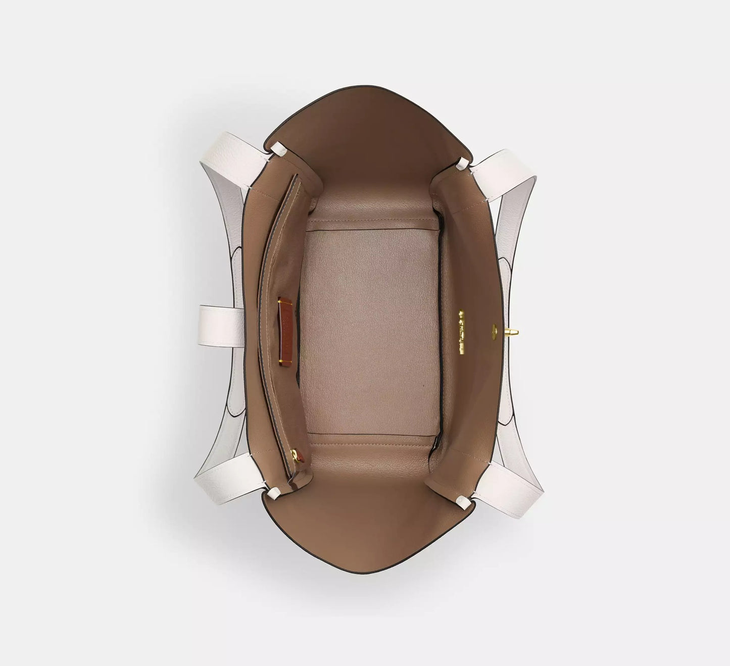 Hadley Turnlock Tote Bag Chalk Coach